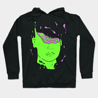 psychedelic abstract portrait (Green) Hoodie